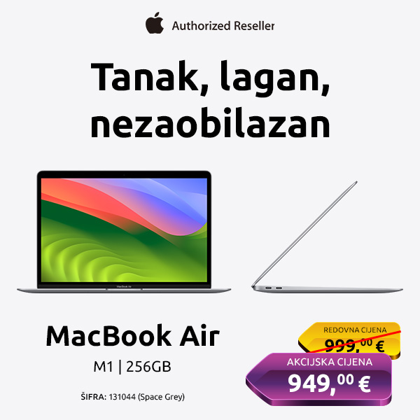 Laptop APPLE MacBook Air 13.3", M1 8 Core CPU/7 Core GPU/8GB/256GB, Space Grey, CRO KB (mgn63cr/a)