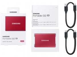  Eksterni SSD disk, 1 TB, SAMSUNG T7, USB 3.2 Gen 2 (USB Type-C), crveni, MU-PC1T0R