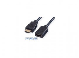  Video kabel ROLINE VALUE HDMI (ž) na HDMI(m), 1.5m, produžni, High Speed, sa mrežom, crni