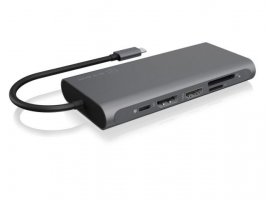  Docking stanica ICY BOX IB-DK4050-CPD, USB-C na 1x USB-C power delivery, 1x USB-C 3.0, 2x USB-A 3.0, 2x USB-A 2.0, 1x SD, 1x microSD, 2x HDMI, 1x DP 1.4, 1x RJ45