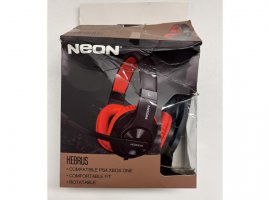  Slušalice + mikrofon NEON HEBRUS, crno, crvene, gaming, 3,5mm, DEMO