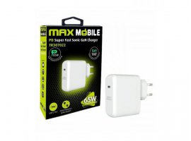  Kućni punjač MAXMOBILE TR-307002, USB-C, PD, Super Fast charge,GaN, 65W, bijeli