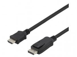  Video kabel DELTACO DisplayPort DP (m) na HDMI (m), 3m, Ultra HD (4K), 30Hz, kutija, crni