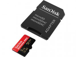  Memorijska kartica microSDXC 1 TB SANDISK Extreme Pro, Class10 A2 UHS-I U3 V30, 200/140 MB/s + SD adapter (SDSQXCD-1T00-GN6MA)